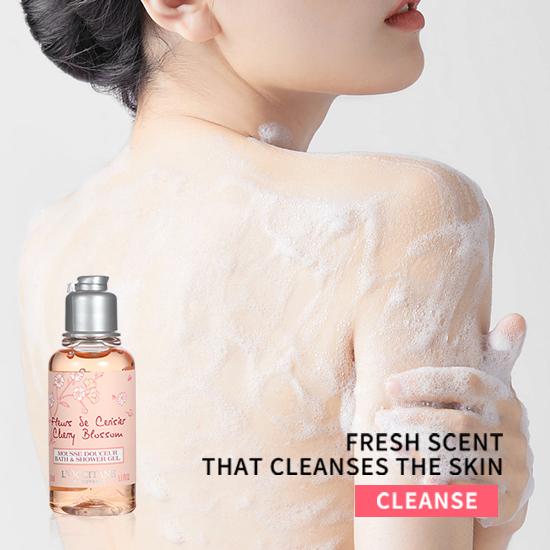 L'Occitane en Provence Mini sada péče o tělo (Tělové mléko Cherry Blossom 35ml + Sprchový gel 35ml + Krém na ruce 10ml + Krém na ruce s bambuckým máslem 10ml) 4-dílný