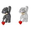 Simple Elegant Bear Heart Brooch Versatile Accessory Animal Shaped Rhinestones Lapel Pin For Daily Wear