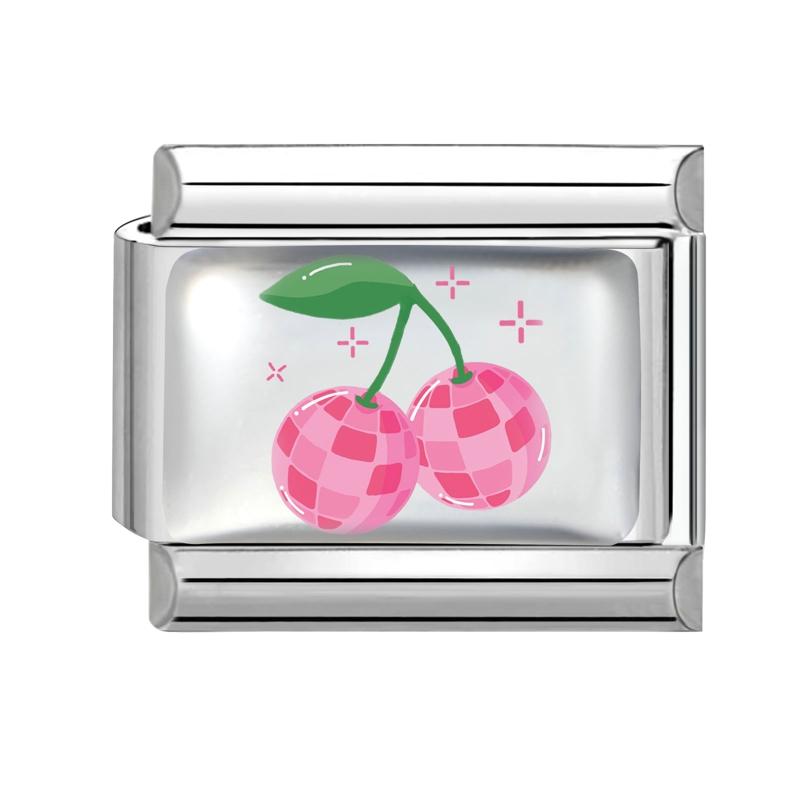 Y2K Colorful Charm Sun Leopard Heart Star Ball Fruit Flower Italian Charm Links Fit 9MM Stainless Steel Bracelet DIY Making Gift