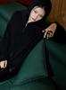 SMIEUR Fur Knit Zip-Up (Black)