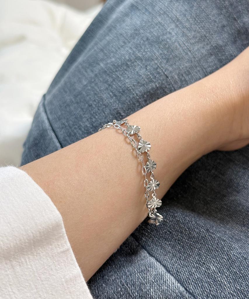 Monoflux Shining Heart Double Chain Bracelet