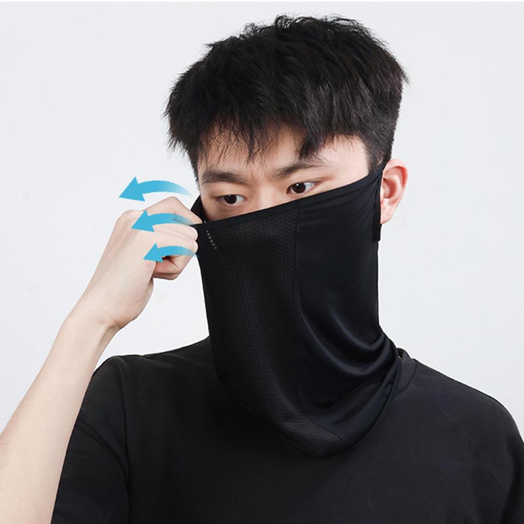 Cooling UV Protection Masks Breathable Windproof Cycling Ice Silk Sun Protection Face Mask Face Cover Ice Silk Sunscreen Mask