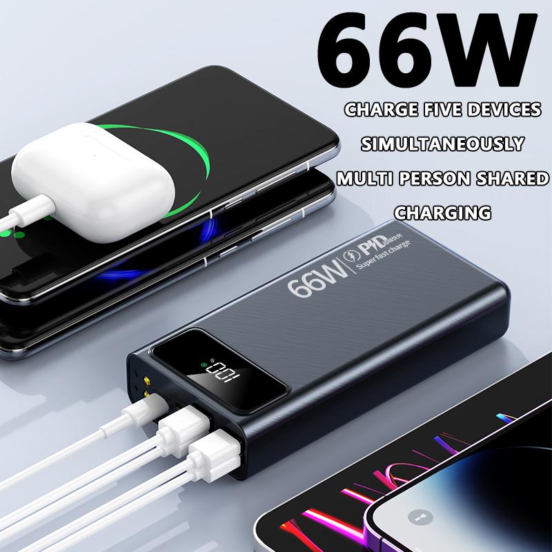 100% Origina 50000mAh powerbank fast charging With 4 USB 3 inputs Portable charger iphone power bank 20
