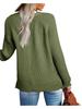 Autumn Winter Women's Button Front Knitted Pullover V Neck Sweater Long Sleeved Knitwear Luxurious Relaxed-fit Slimming and Versatile Top