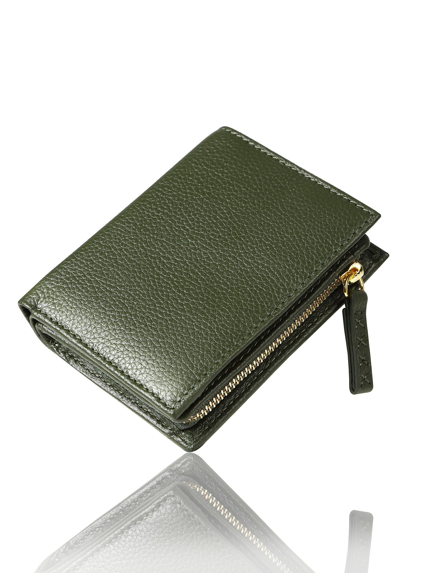 

Bifold Wallet Mini Wallet Compact Genuine Leather [Mura] Women s (Green)