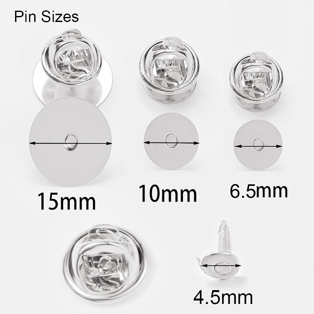 50 Jeux Broches Attaches Bouton Fermoir Papillon Support Badge à Pression Attache Broche Clou Attaches pour Bijoux DIY