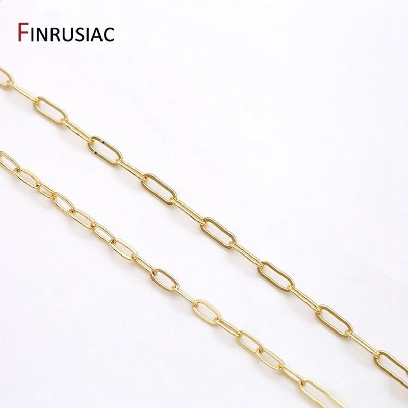 2 Types 14K Gold Plated Oval Cable Chains DIY Jewelry Making Accessories Handmade DIY Bracelets Necklace Chain Fittings