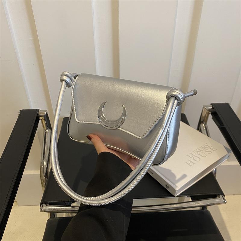 

Популярна цього року жіноча сумка 2024 весна та літо мода новинка нішева мода текстурна сумка під пахвою сумка на одне плече сумка-месенджер тренд срібний