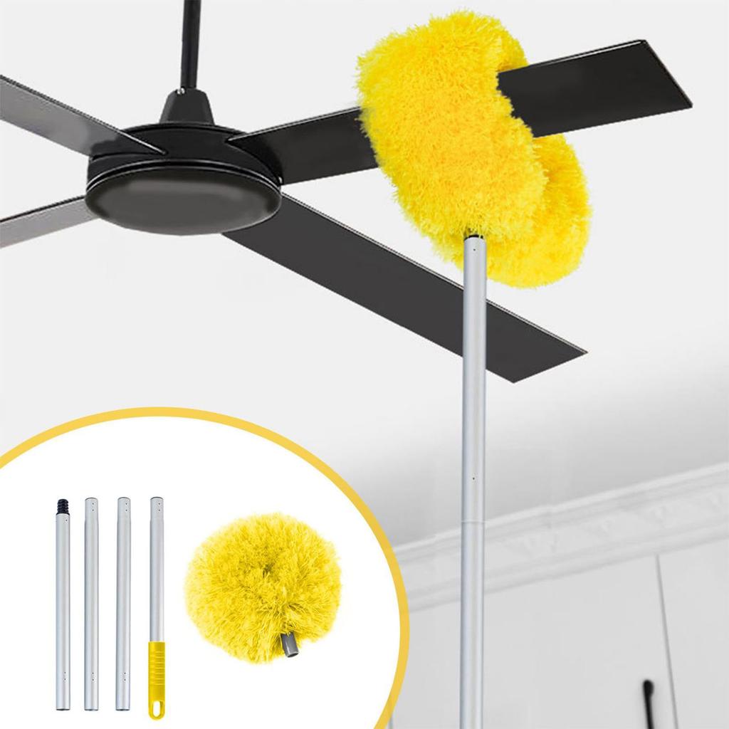 Extendable Ceiling Fan Cleaner with Extension for Efficient Cleaning for Effective Dust Removal Washable Brushes