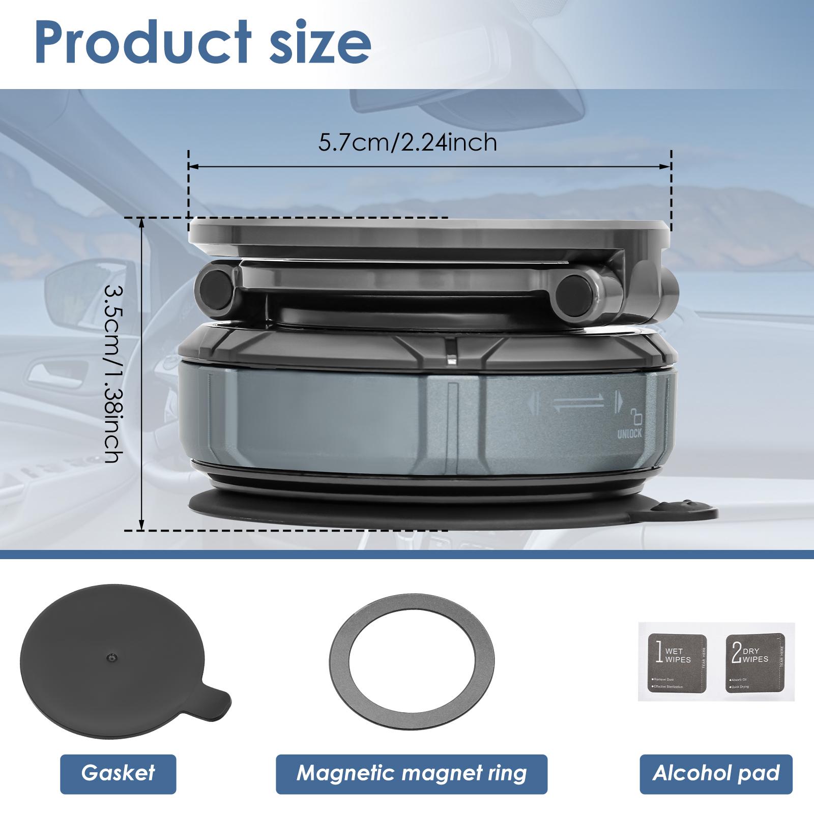 

Vacuum Suction Cup Magnetic Phone Holder Multi-functional Foldable Storage Holder With 360° Metal Strut Car Smartphone Holder чёрный