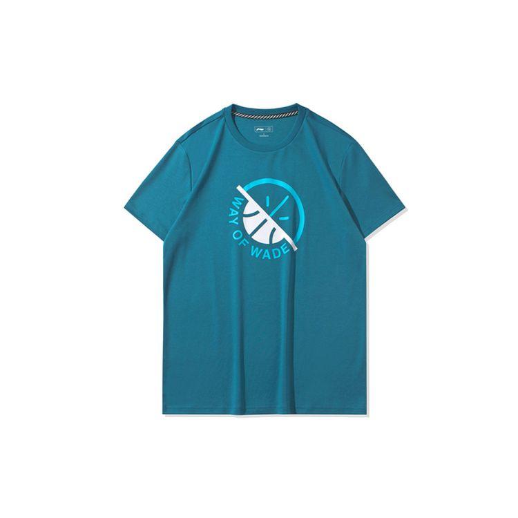 Li Ning Wade Series Pattern Printed Short Sleeve T-Shirt Men Tops Dragonfly-Green AHSQ471-5
