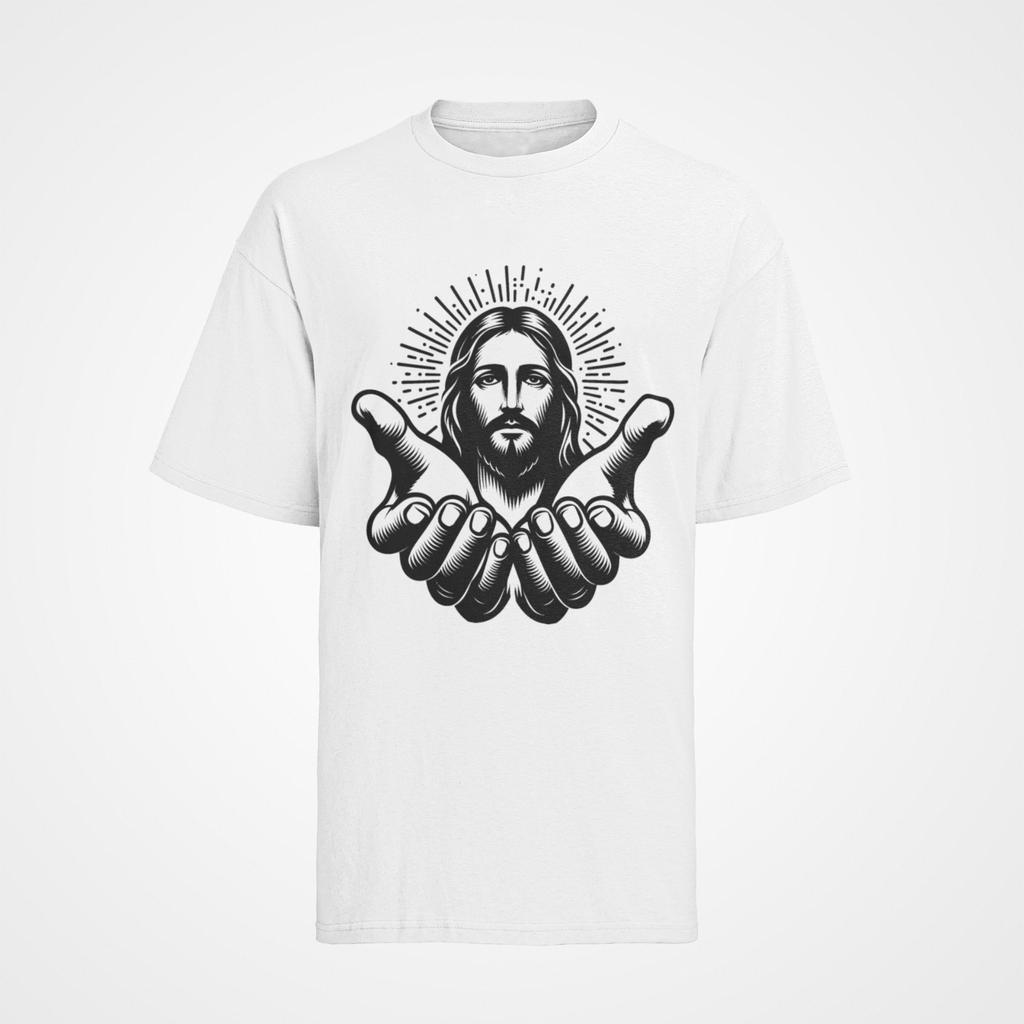 Jesus Gesicht Is King Glaube Christen Betten T-Shirt Damen Oversize