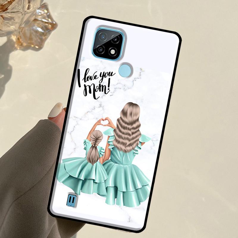 Baby Mother Brown Girl Family For Realme GT 7 Pro GT 6T 6 5 C67 C61 C55 C53 C51 C21Y C25S C75 10 11 12 13 14 Pro Plus Case