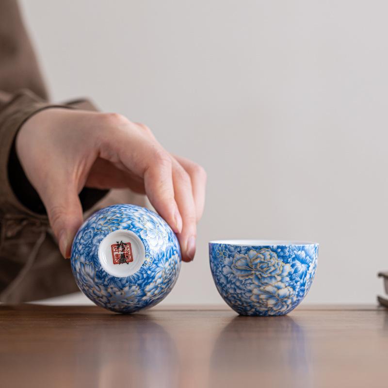 Enamel Travel Tea Set One Pot Three Cups Outdoor Portable Quick Tea Cup Pink Multicolor Tea Cup Gift