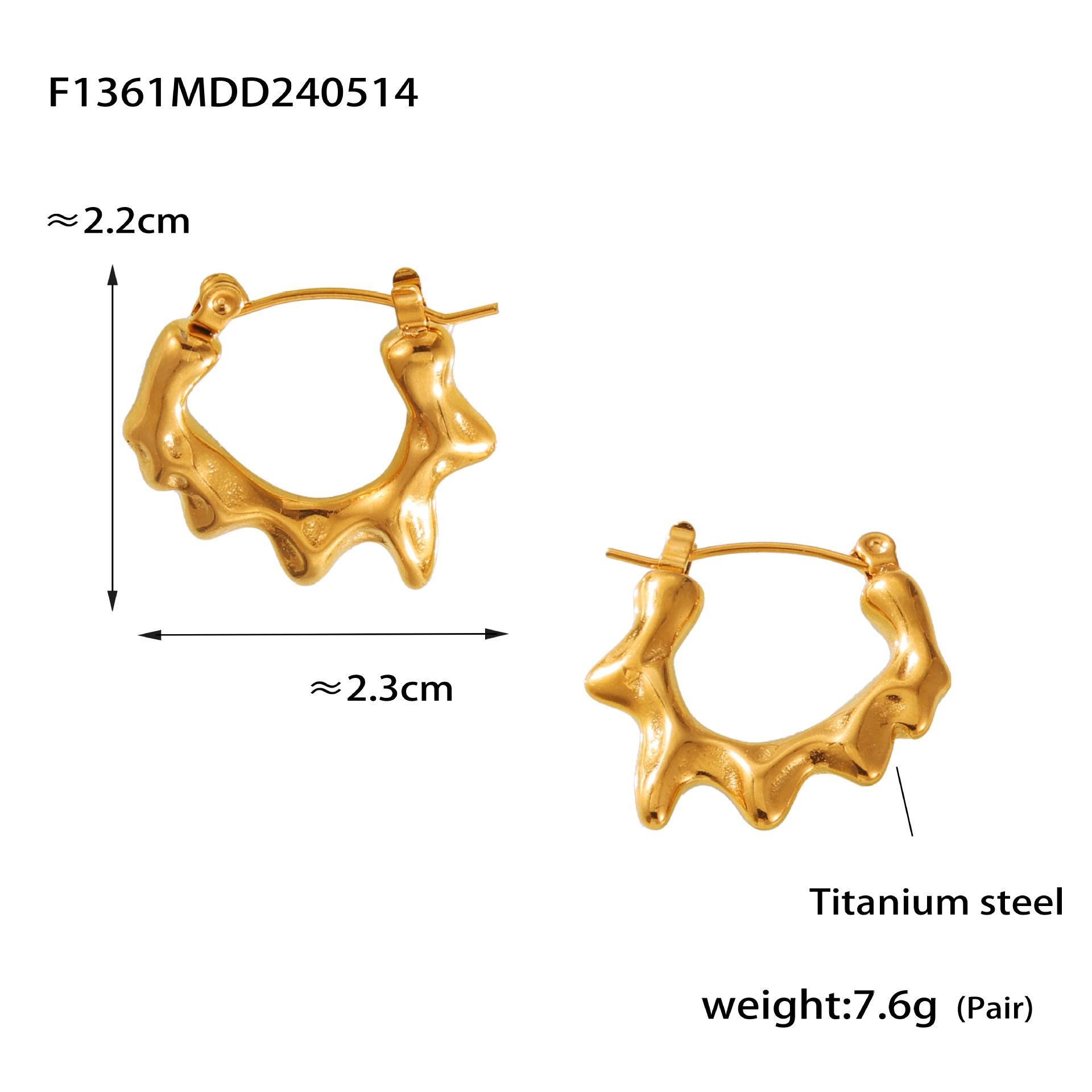 European-American C-Shaped Irregular Women’s Titanium Steel Earrings - Spring/Summer Light Luxury Design