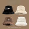 Winter Plush Fisherman Hat Women's Warm Thickened Plush Hat Fashion Versatile Ear Protection Large Head Circumference Bucket Hat Basin Hat