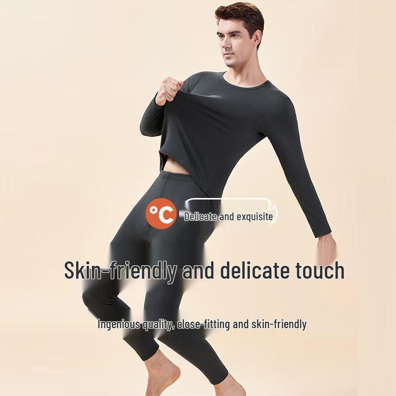 Langsaha Couple's Plush Thickened Thermal Underwear Set