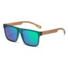 UV111 Anti Ultraviolet Lens Sunglasses Fashion Square Wood Grain Flexible Spring Hinge Unisex Eyewear Light Comfort Shades New