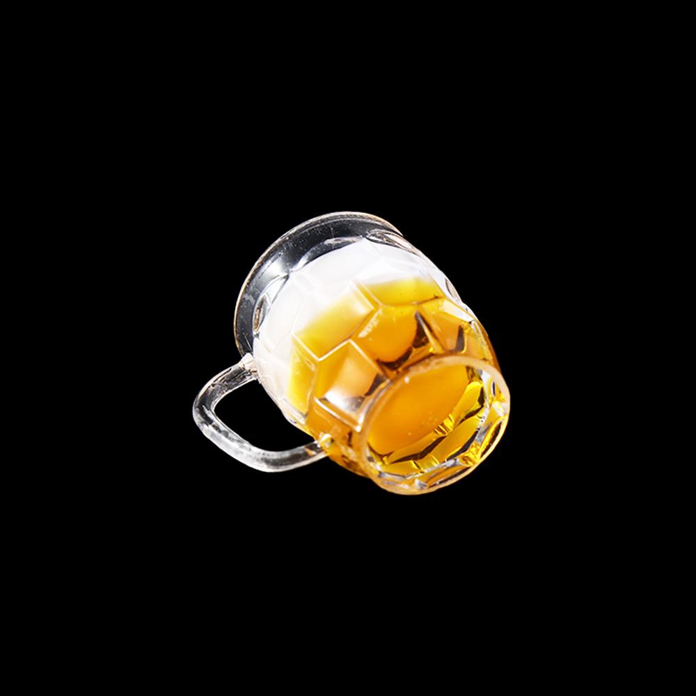 Dollhouse Miniature Beer Cup Mini Beer Mug Miniature Scene Model Mini Lemon Cup Drinks Toy