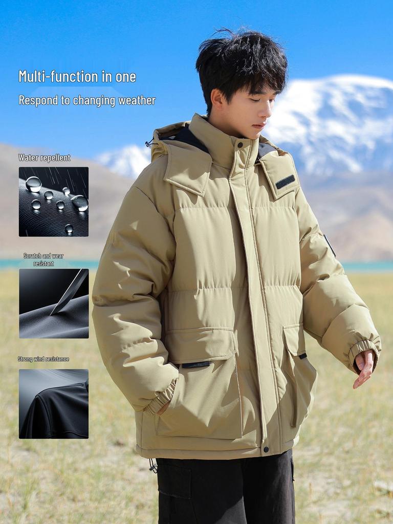 Men's Thickened Hooded Cotton Winter Jacket for Outdoor and Workwear 2025