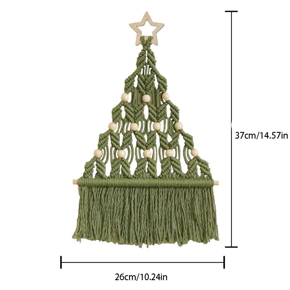 Tassel Christmas Tree Macrame Tapestry Woven Cotton Rope Tapestry Wall Hanging Pendant  Girls
