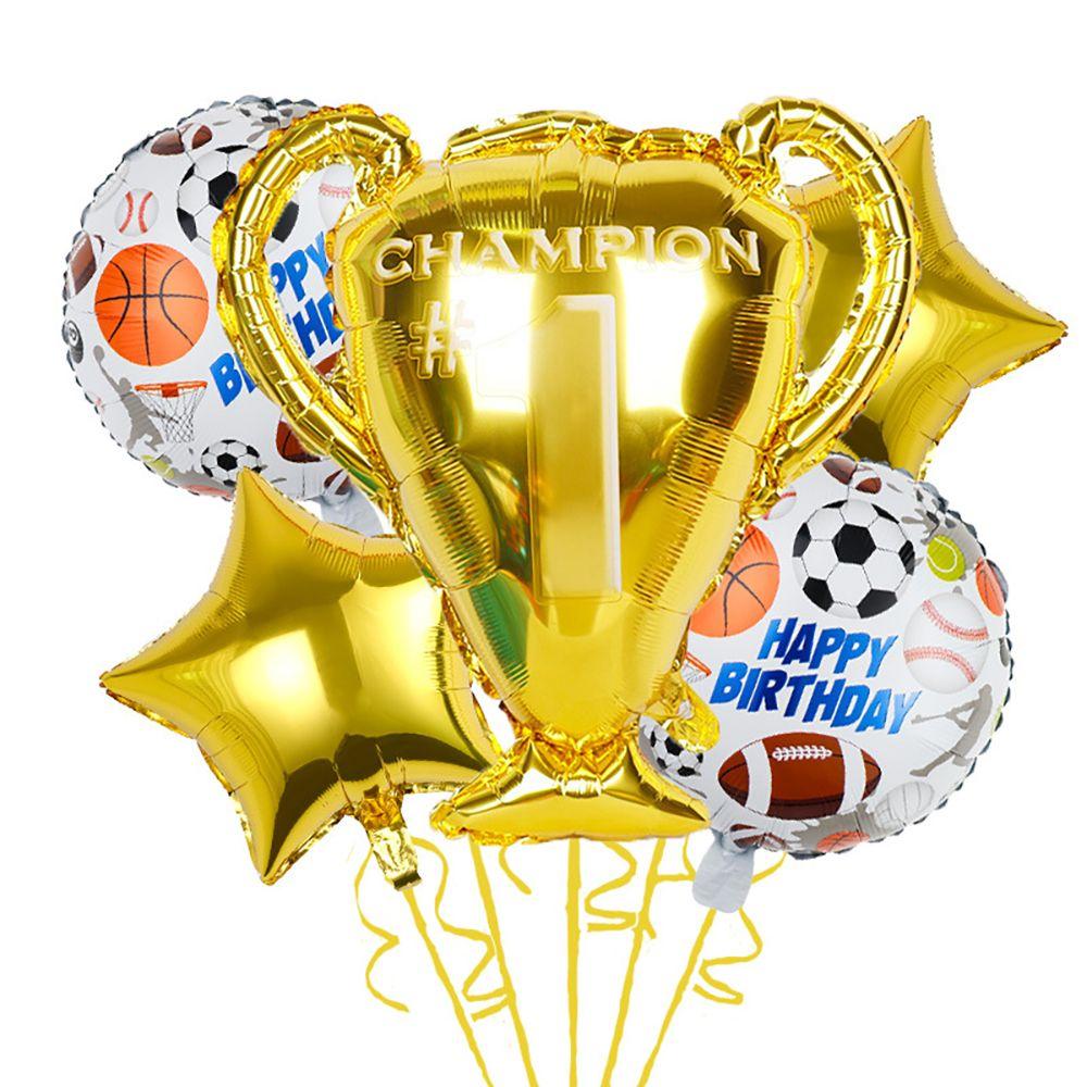 Gold Trophy Balloon Sports-Themed Party Decorations: Soccer, Basketball, and Volleyball for Children s Birthday Parties