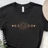 Celestial Sun And Moon Shirt, Moon Phase T-Shirt, Boho Mystical Moon And Sun Tee, Boho Moon Outfit, Spiritual Moon Women Clothing Shirts