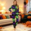 Familienpassendes Halloween-Print Langarm-Pyjama-Set für Eltern und Kinder