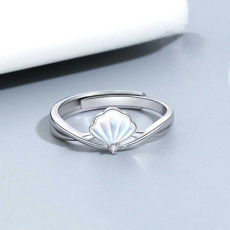 2026 New Style Adjustable S925 Sterling Silver Mother-of-Pearl Women's Ring