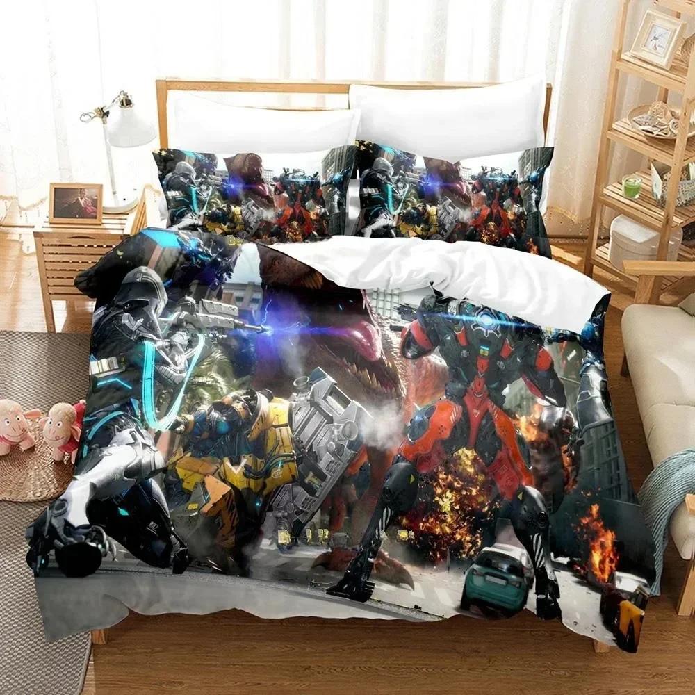 3D Game Bed Sheet Sets Exoprimal Bedding Set Printed Bed Set With Pillowcase Duvet Cover Soft Queen King Size Bedclothes Home