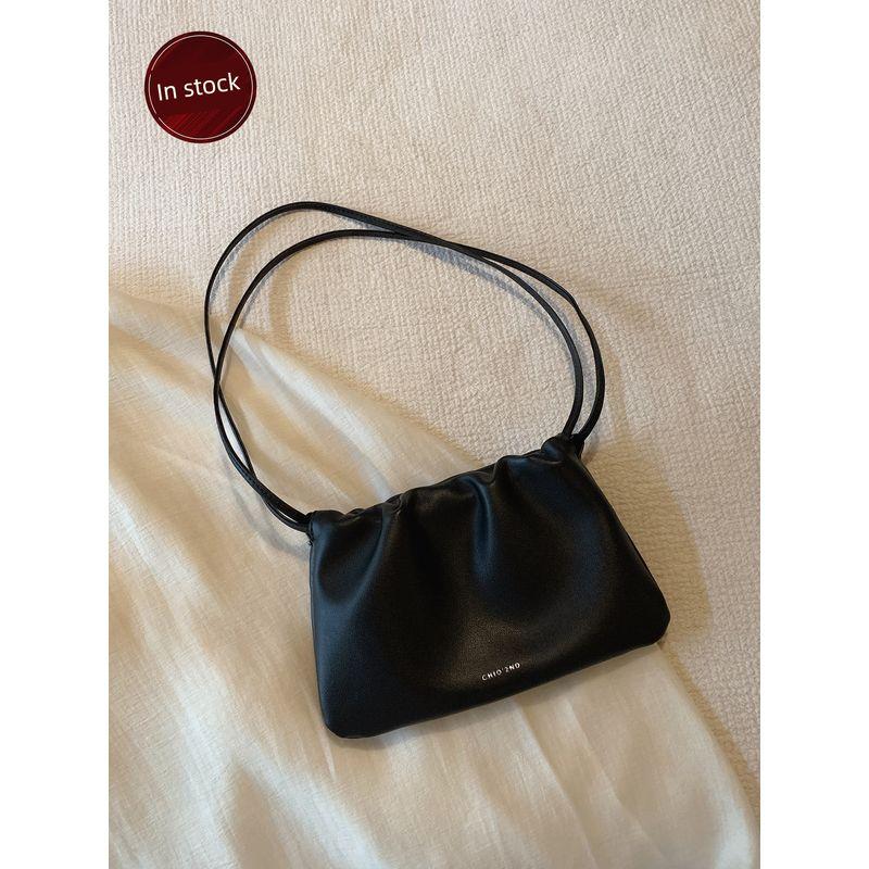 

Nanfeng Chio2nd Night Port Tote Bag Women s 2025 New Arrival Minimalist Niche Style Leather Folds Shoulder Bag Black small size