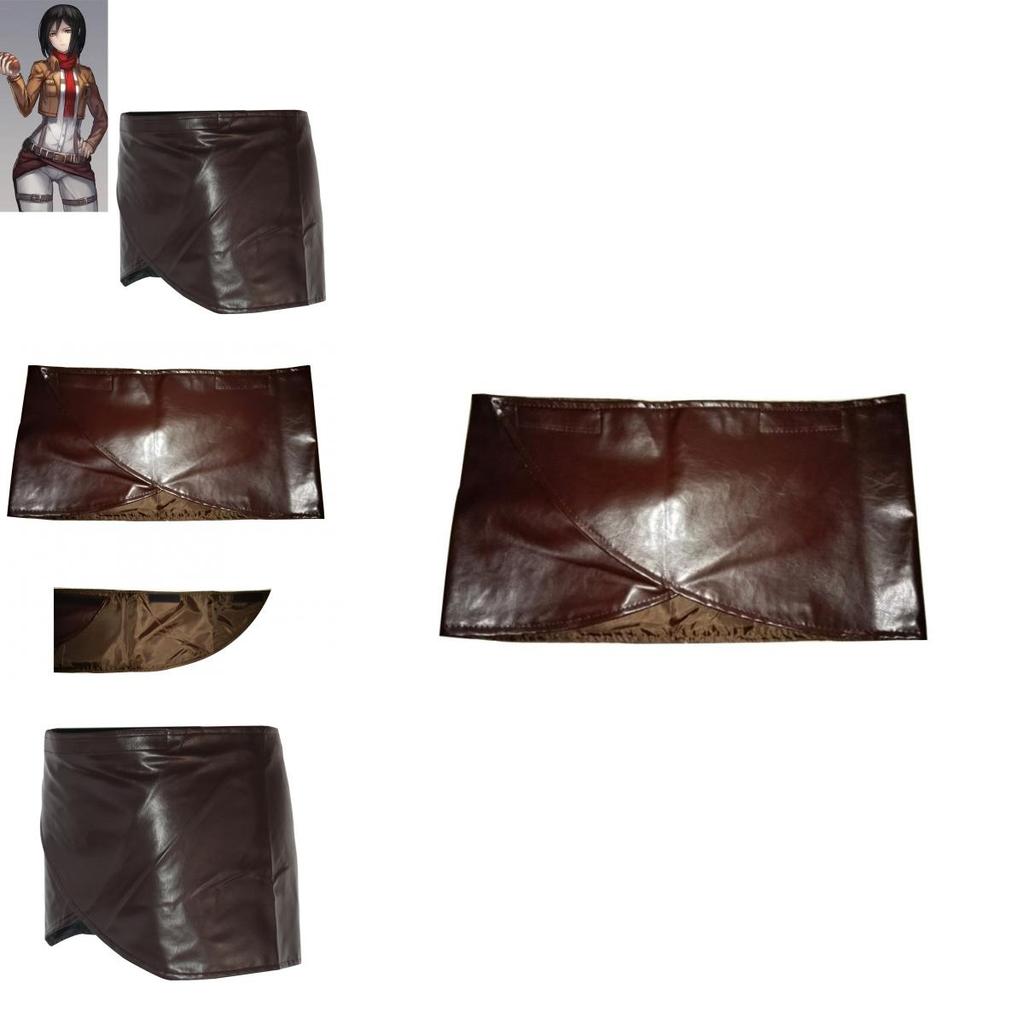 Attack On Titan Cosplay Faux Leather Miniskirt Ackerman Costume Unisex