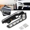 2Pcs Universal LED Car Daytime Running Light 6LED 12V L-shaped DRL White Light 660LM Waterproof Driving Fog Lights Accessories