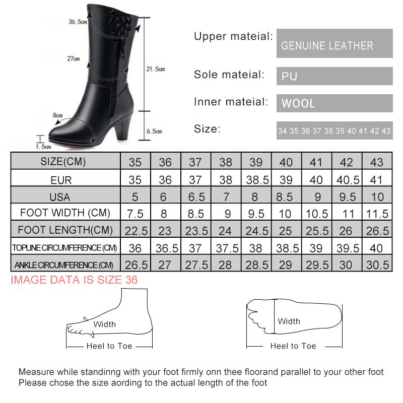 Fashion AIYUQI Women Winter Boots High Quality Cow Leather Long Winter Boots High Heel Wool Warm Female Tassel Boots