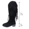 Women Fashion Fringe High Boots Suede Heels Shoes 2024 Trend New Gladiator Motorcycle Boots Autumn Winter Goth Pumps Snow Botas
