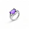 Einzigartiger Silberring für Sie, Amethystring, Natursteinring für Sie, Reiner 925er Sterlingsilberring SSR329