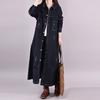 Damen Lange Denim Baumwolljacke Lockerer Trenchcoat Große Größe Einfarbige