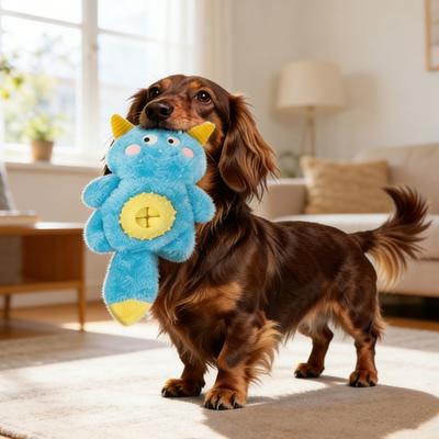 Interactive Plush Dog Toy Soft Squeaky Puppy Enrichment Toy Puzzle Treat Dispenser for Large Medium Small Dogs