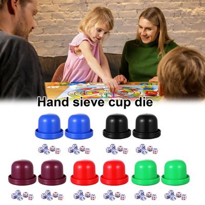 2 Sets Würfelbecher mit Sockel, 10-Punkt-Würfel, robuster manueller Shaker-Becher, für Erwachsene, Familienabend, Bar, Party, Glücksspiel, Trinkbrettspiel, Casino-Ausrüstung