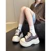 Muffin thick-soled big-headed bread shoes women's new retro versatile small height-increasing casual sports board shoes