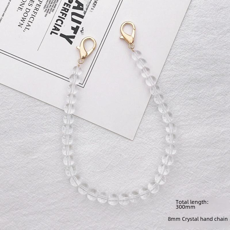 Capa de celular com corrente de pérolas faça você mesmo para mulheres da moda com pingente de cristal antiqueda