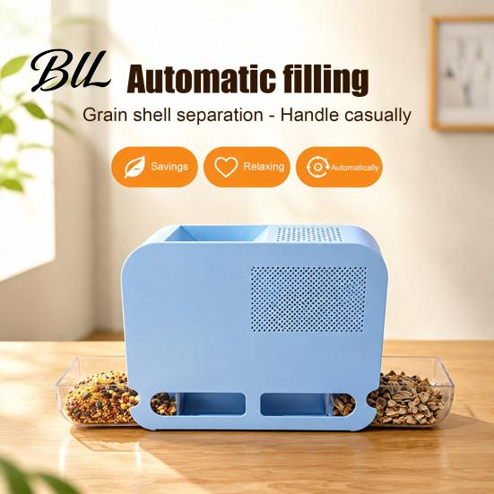 Millet Birdseed Cleaner Electric Shell Separator, Bird Feed Blowing Machine, Small Feeding Supplies Automatic Husk Remover Separator for Parrots