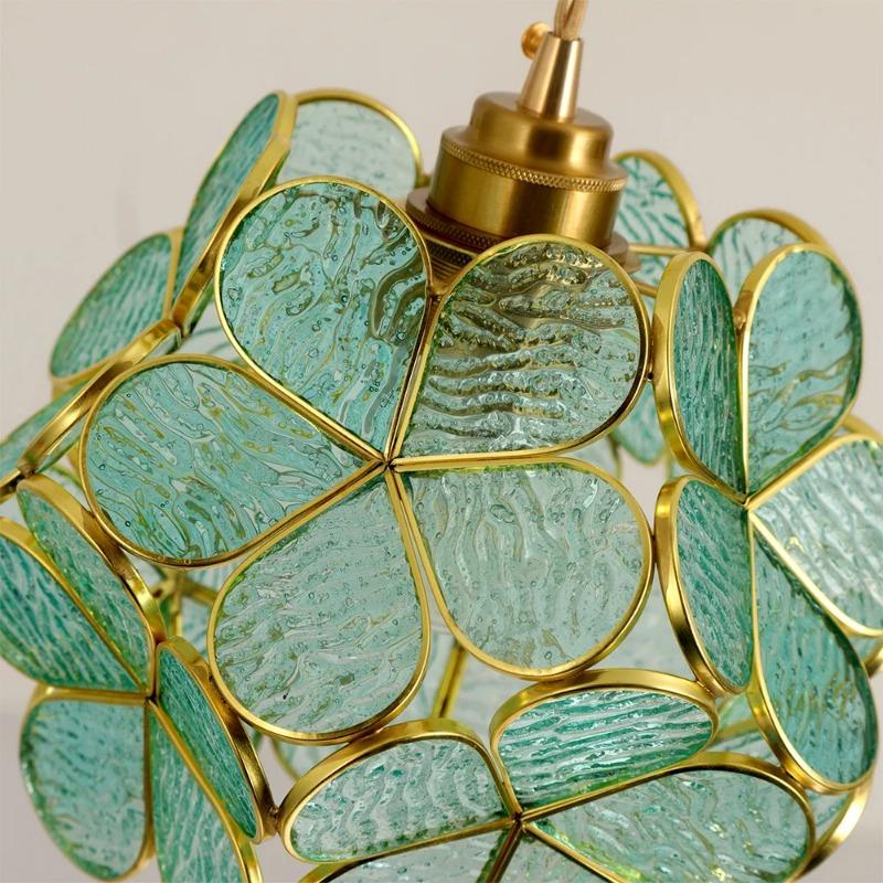 Lămpi Suspendate din Sticlă Lampă de Plafon LED Decor Acasă Candelabru Suspendat Felinar Floare Lustre Agățate Corp de Iluminat Insulă Bucătărie