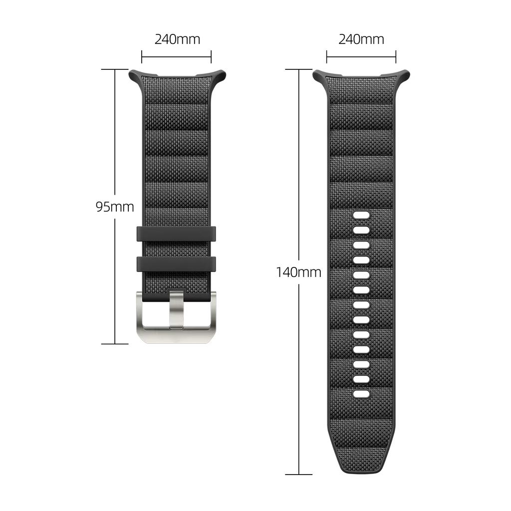 Silicone+Nylon Band For Samsung Galaxy Watch Ultra Strap 47mm Functional Sport Belt Bracelet Galaxy Watch 7 Ultra 47 Mm