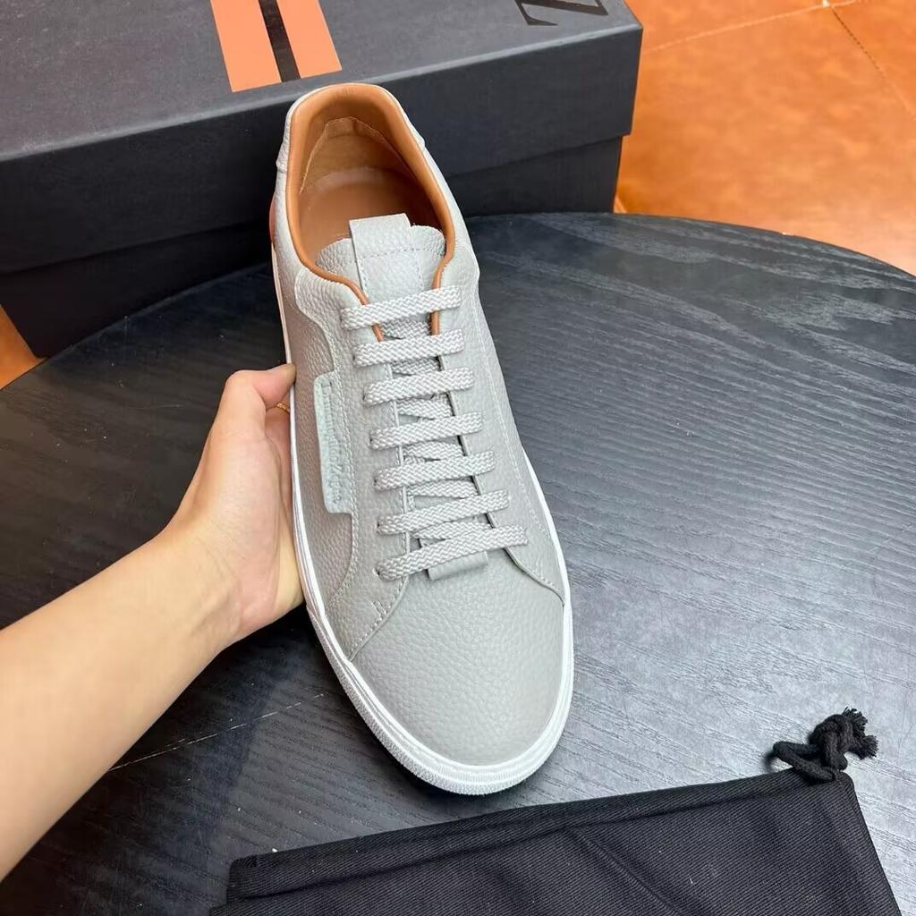 Real Leather Shoes Lazy Casual Lace Up Low Heeled Board Shoes Foreign Trade Shoes Guangzhou Dexun Style Johnny'S Men'S