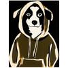 Poster Cute Dog In a Sweatshirt Poster Cute Dog In a Sweatshirt, 30X40 Cm, Dark Brown Wooden Frame, 230 Gsm Matte Paper