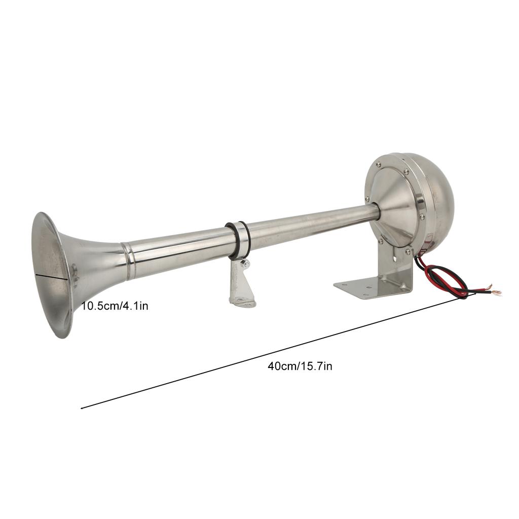Loud Single Trumpet 328DB 12V 30W Stainless Steel Universal Air Horn for Boats RVs Yachts VXH1112MAR‑C