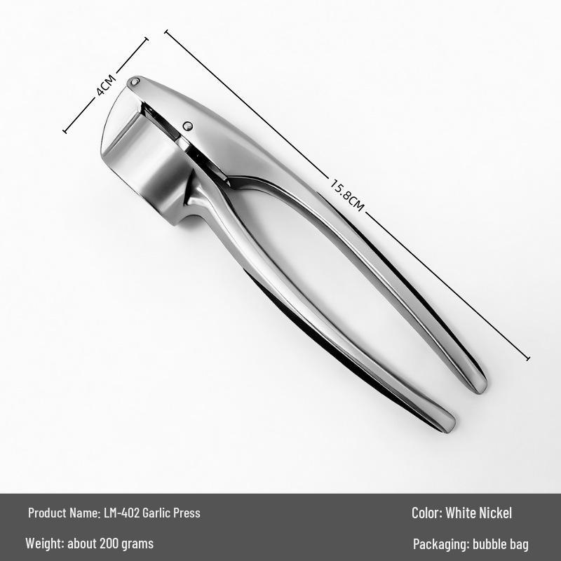 Zinc Alloy Manual Garlic Press & Peeler Kitchen Gadget