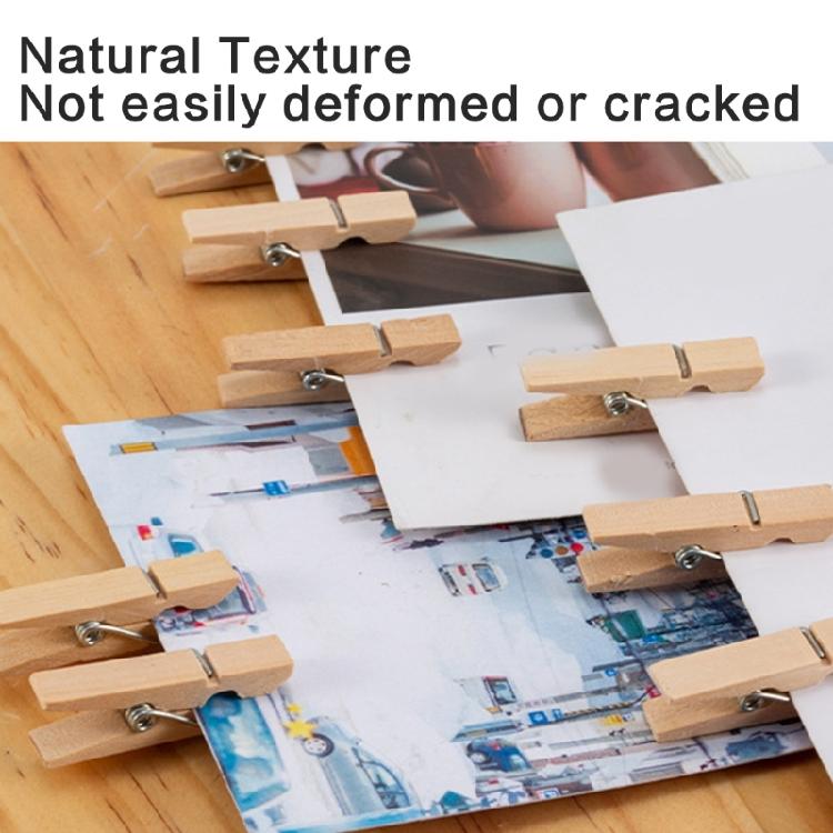 12Pieces Wood Peg Photo Clip with 1.5Yard Twine For Hanging and Picture Display Rabbit Photo Peg For Easter Decoration