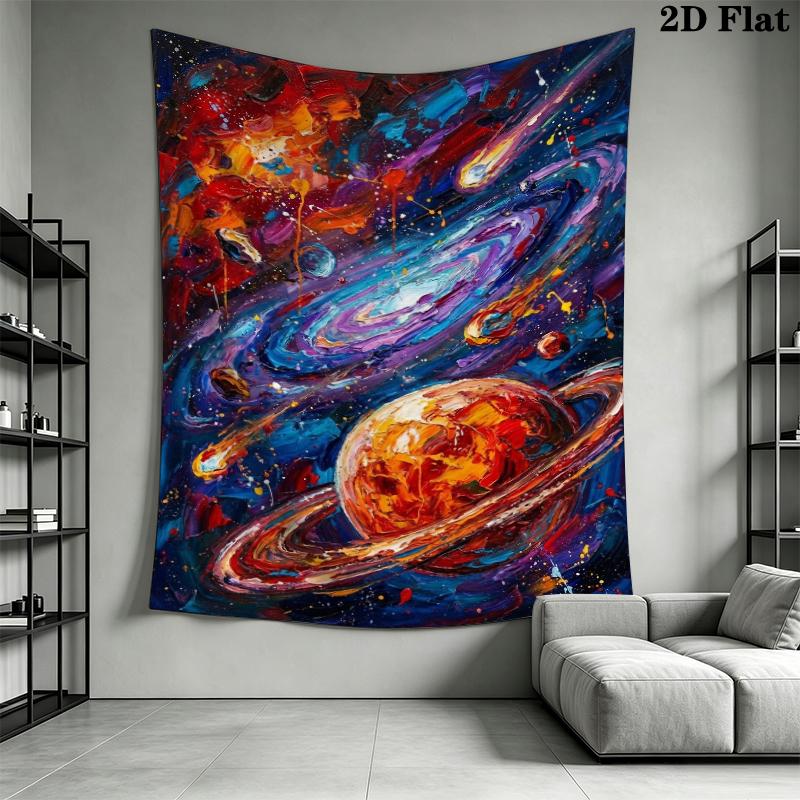 Space Wall Tapestry Aesthetic Wall Hanging Printed Fabric Blanket Decorative Tapestries for Bedroom Living Room Home Decor